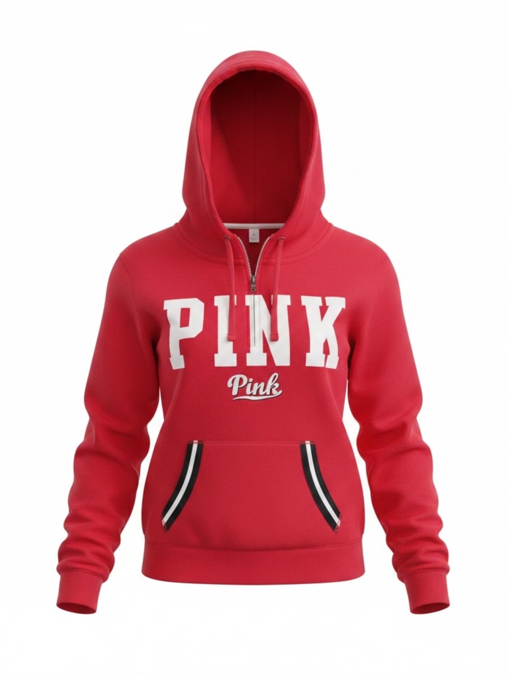 PINK Victoria's Secret Red Hooded Pullover with White Logo